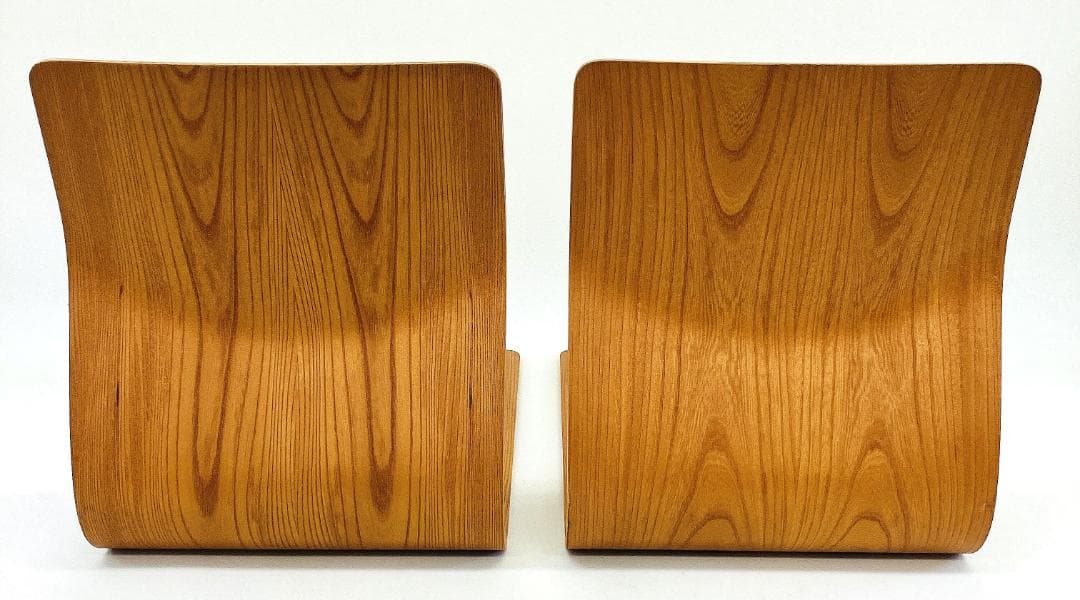 Tendo 天童木工 座椅子 2脚セット 藤森健次 曲げ木 ケヤキ板目 曲木②