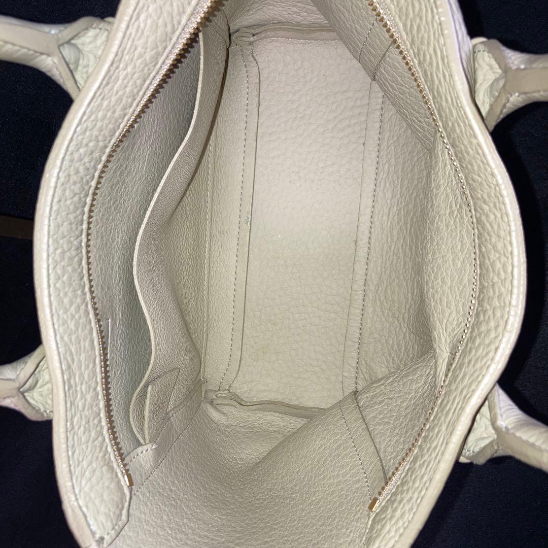 美品　フルラ　カプリッチョS 2wayバッグ　シボ革　グレージュ　イタリア製