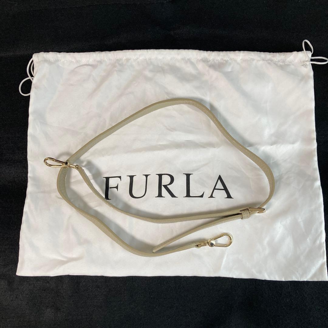 美品　フルラ　カプリッチョS 2wayバッグ　シボ革　グレージュ　イタリア製