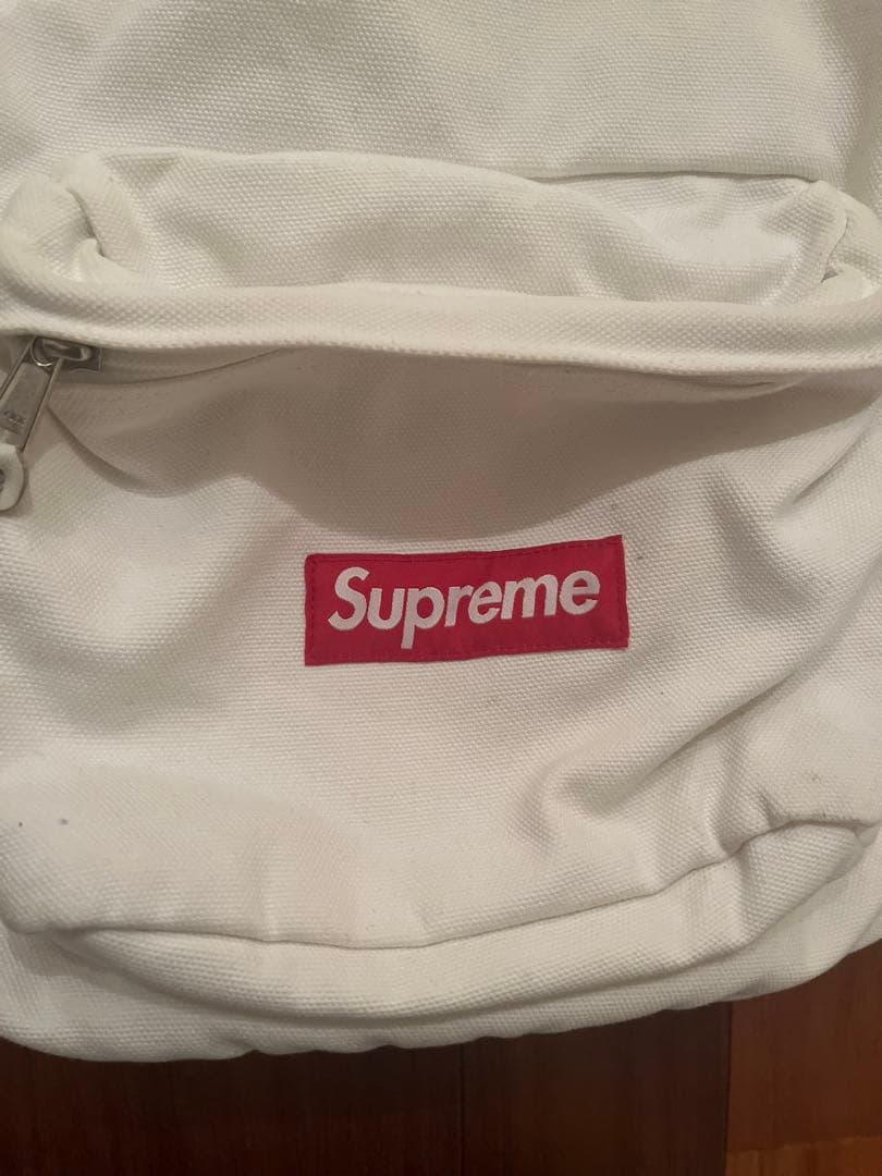 SUPREME シュプリーム　リュック　バックパック　白　キャンパス