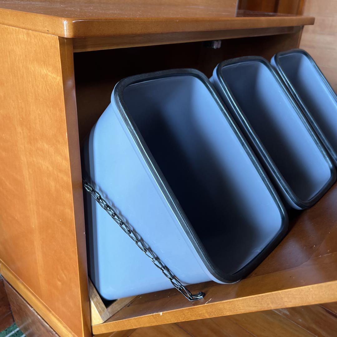 テンテテレトロ 昭和 ダストボックス 3連 木製 アンティーク