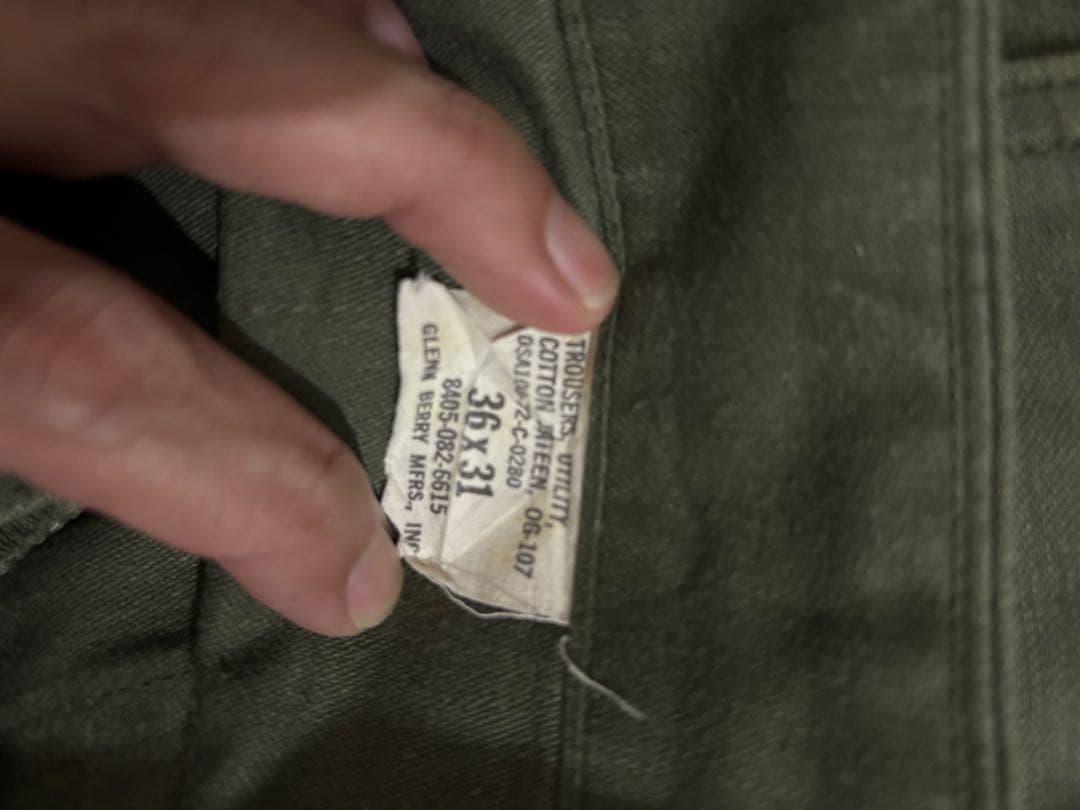 【1972年製】米軍実物 OG-107 ユーティリティパンツ ベイカーパンツ