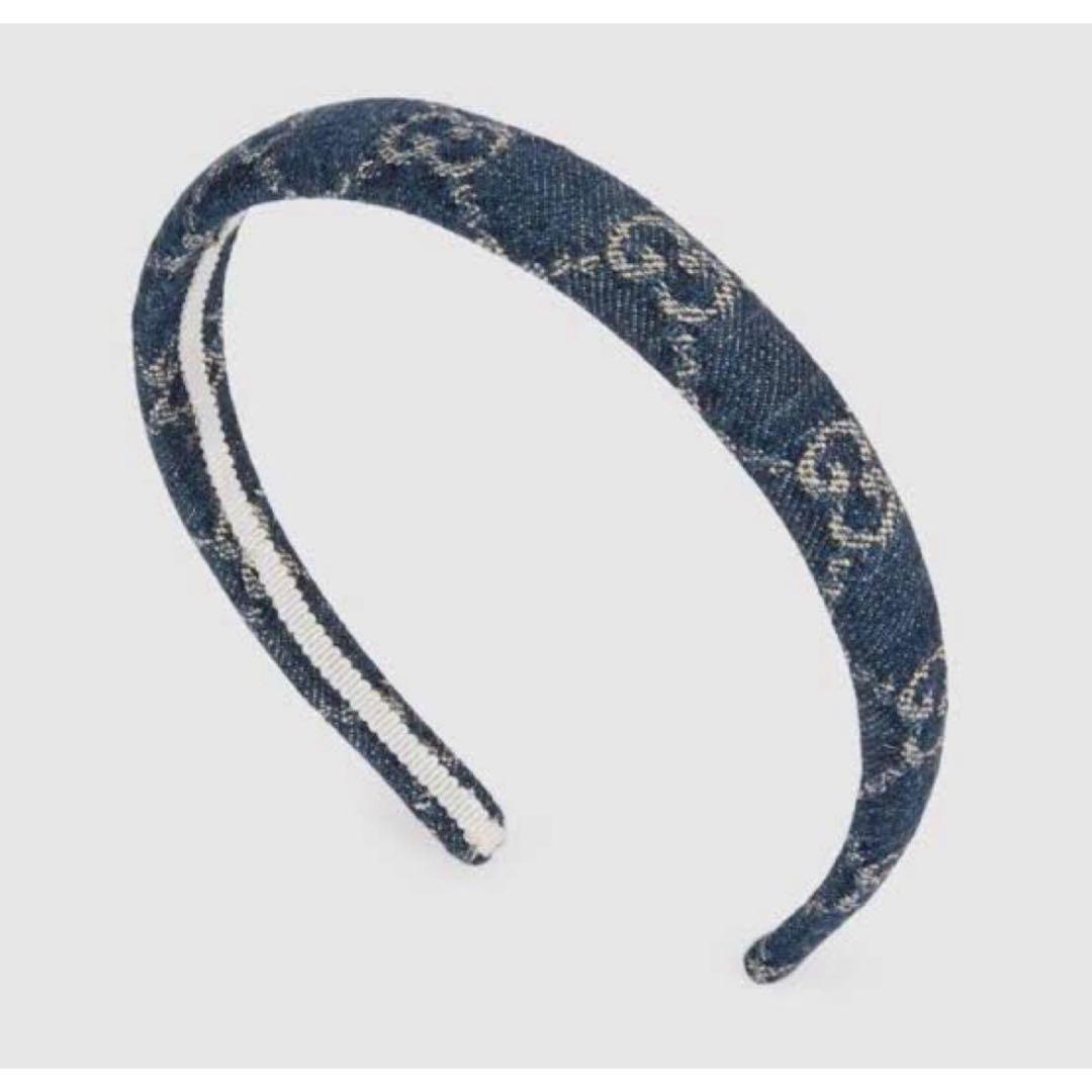 【T I 】GUCCI デニム ヘアバンド ネイビー