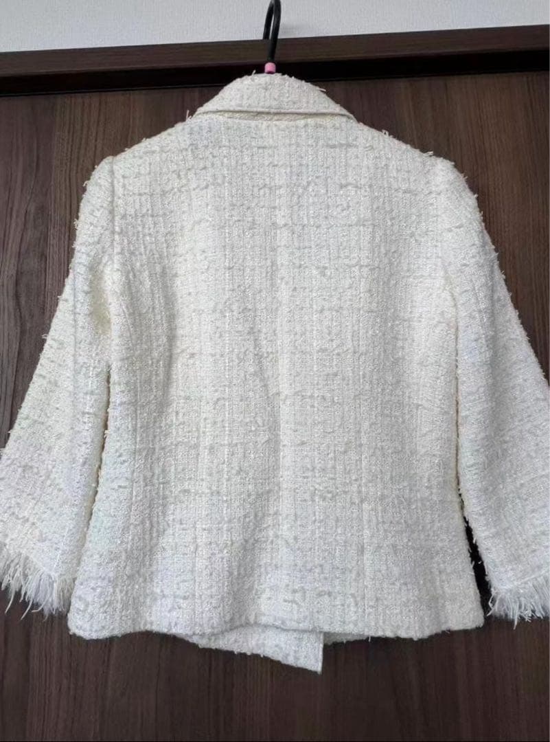 FOXEY スノーフレーク　ジャケット　ホワイト　ツイード　38