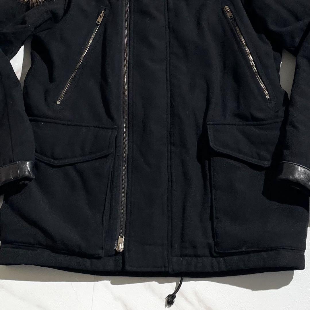 希少✨roar モッズコート コヨーテファー 総柄裏地 シアリング 黒 S~M