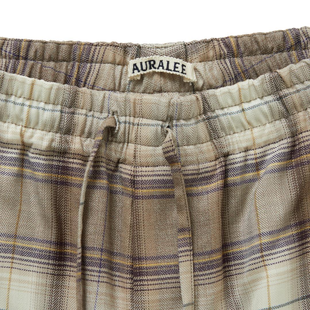 オーラリー　SUPER LIGHT WOOL CHECK EASY SLACKS