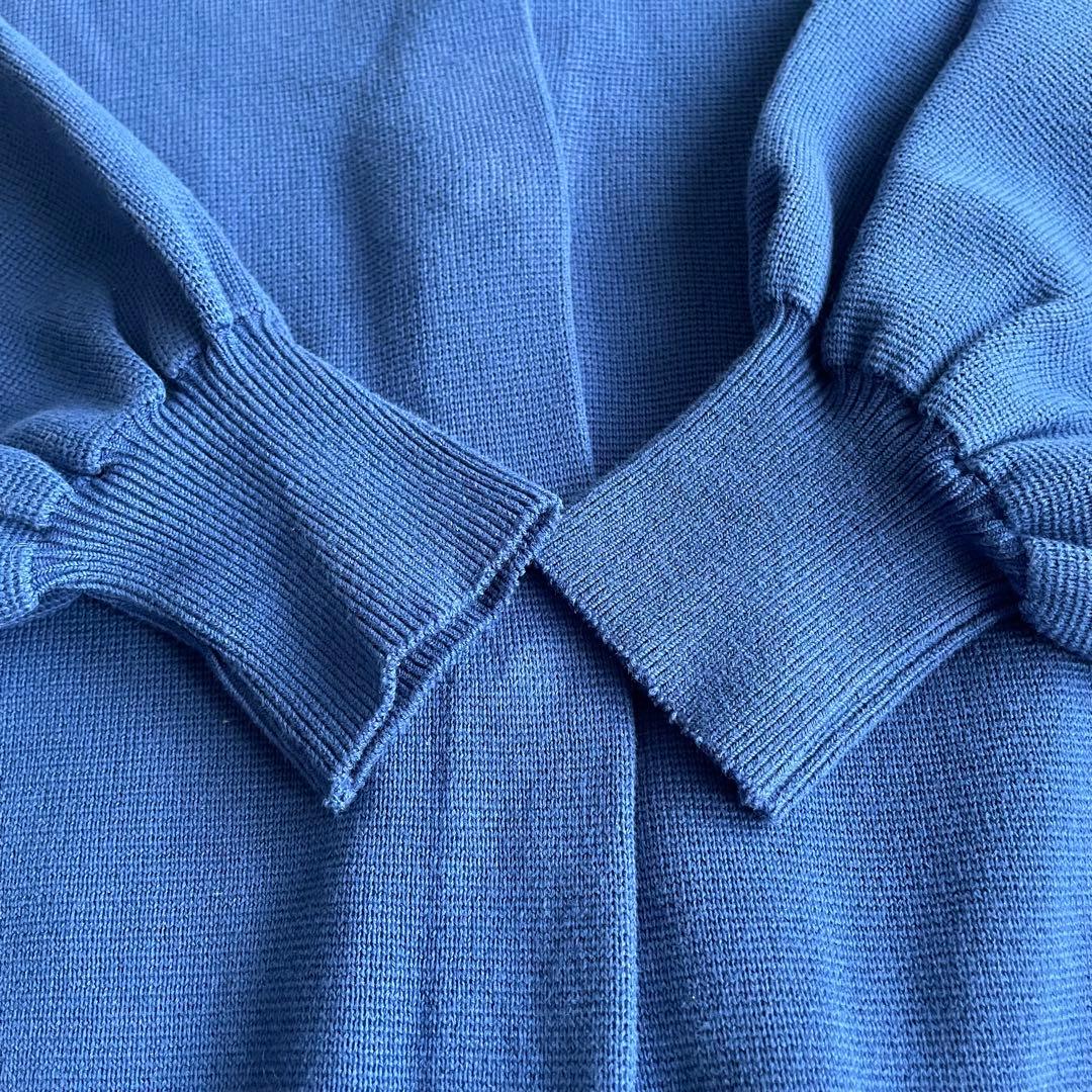 SOLAMONAT(ソラモナ) ウエハースニットワイドカーディガン ブルー