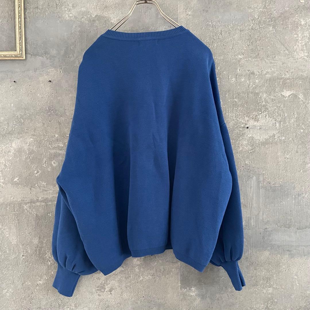 SOLAMONAT(ソラモナ) ウエハースニットワイドカーディガン ブルー