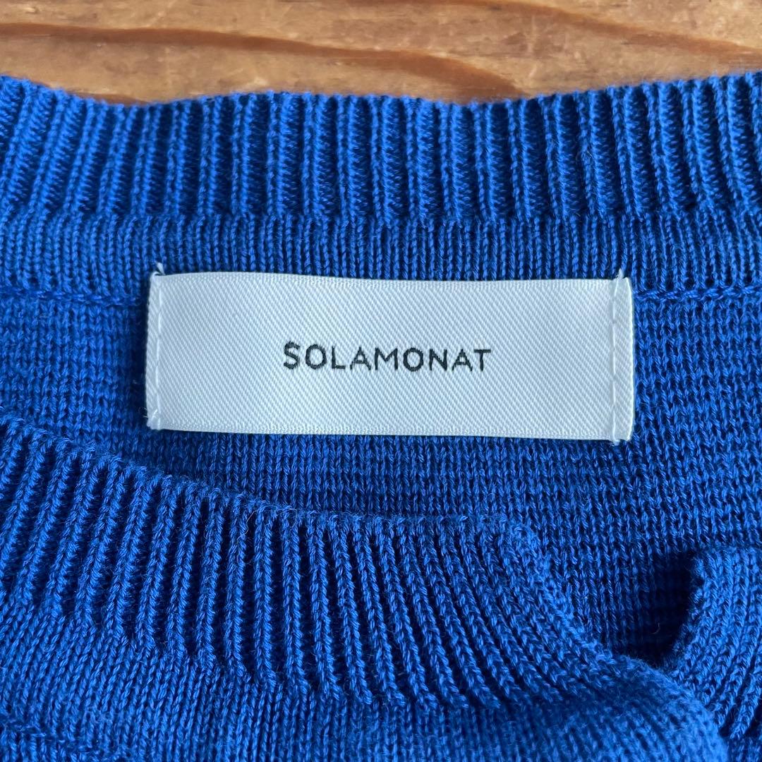 SOLAMONAT(ソラモナ) ウエハースニットワイドカーディガン ブルー