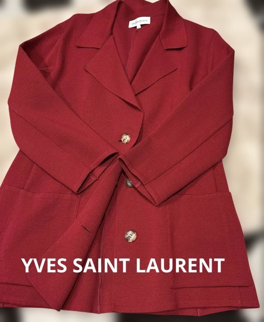 [YSL]赤ニットジャケットL