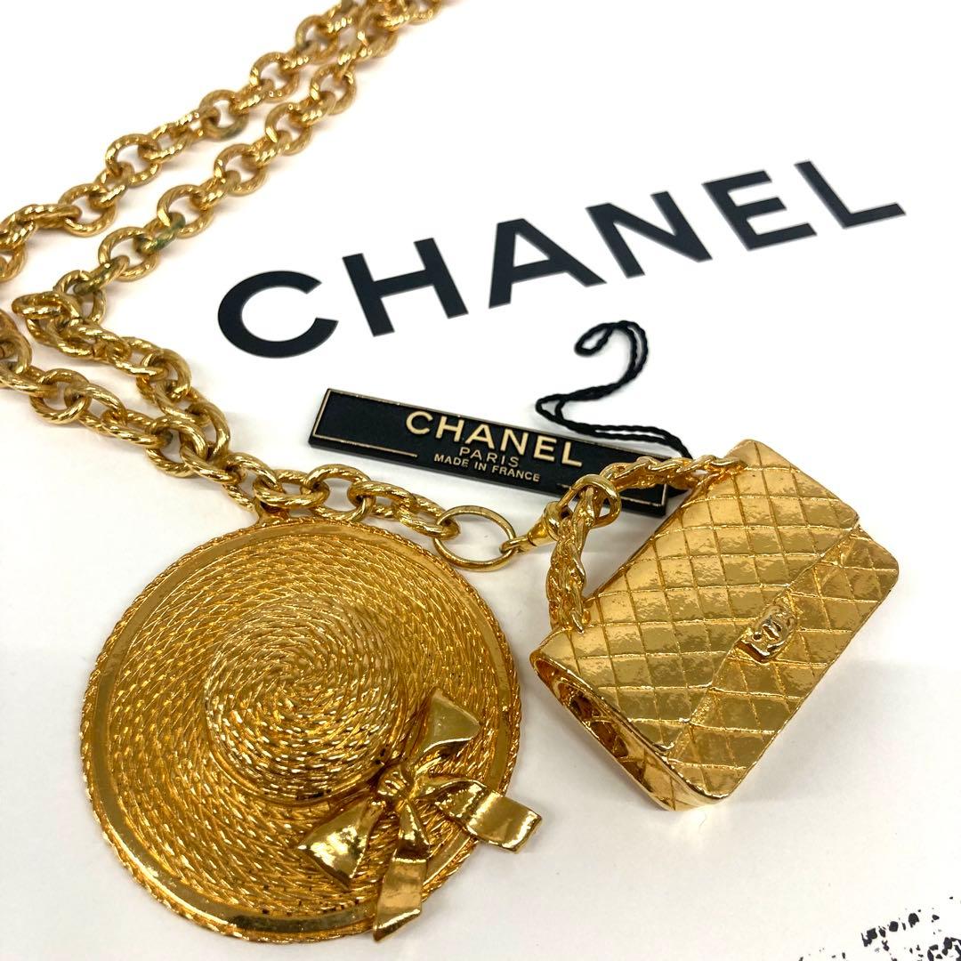 【超希少】シャネル CHANEL ネックレス マトラッセ 帽子 ゴールド ⭐︎
