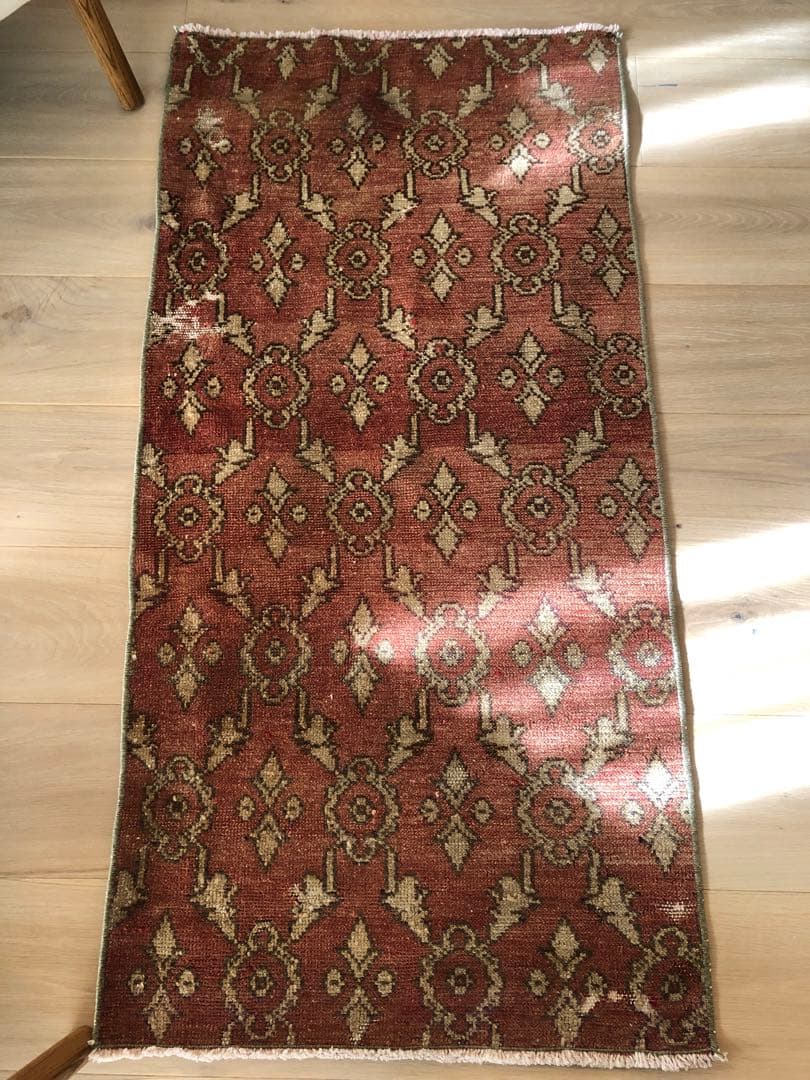 ヴィンテージラグ　ジオメトリック　幾何学　トルコ　アナトリア　オーバーダイ