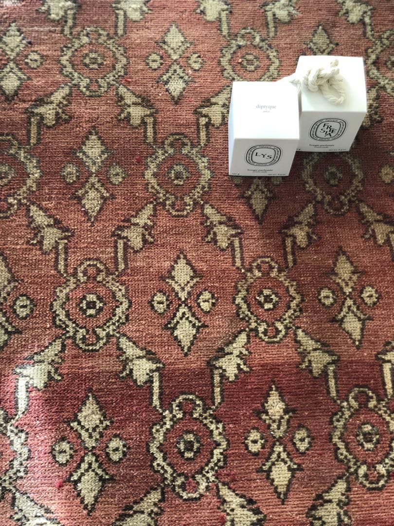 ヴィンテージラグ　ジオメトリック　幾何学　トルコ　アナトリア　オーバーダイ