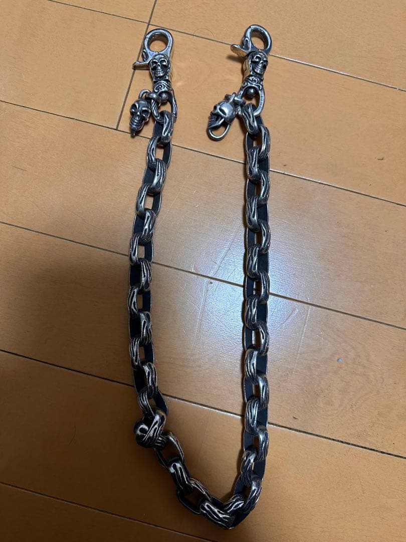 ヴィンテージスカルフレイムデザイン シルバー925 ウォレットチェーン