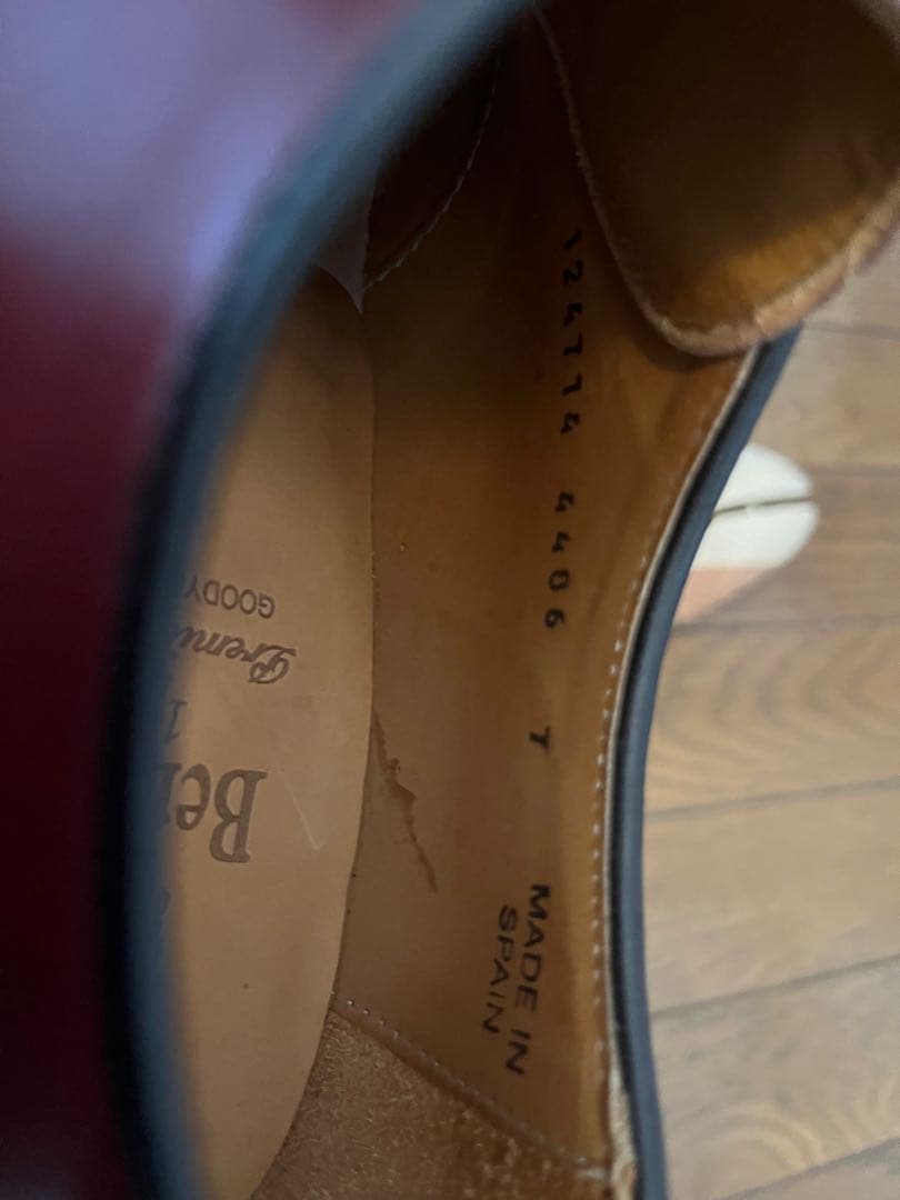 【未使用】Berwickバーガンディ　コードバン　ドレスシューズ