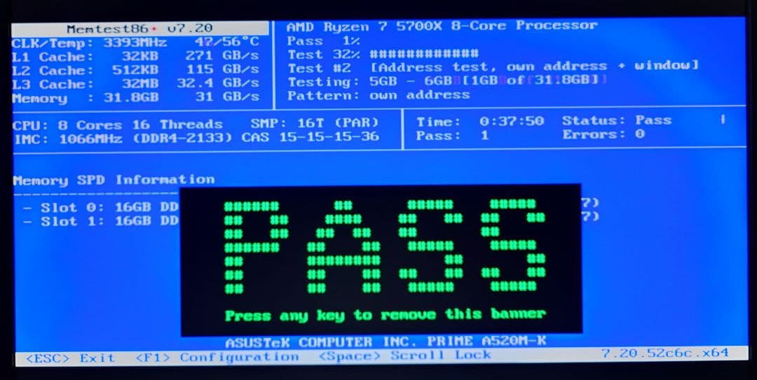 SKhynix DDR4 2133 16GB ×2 計 32GB 動作確認済