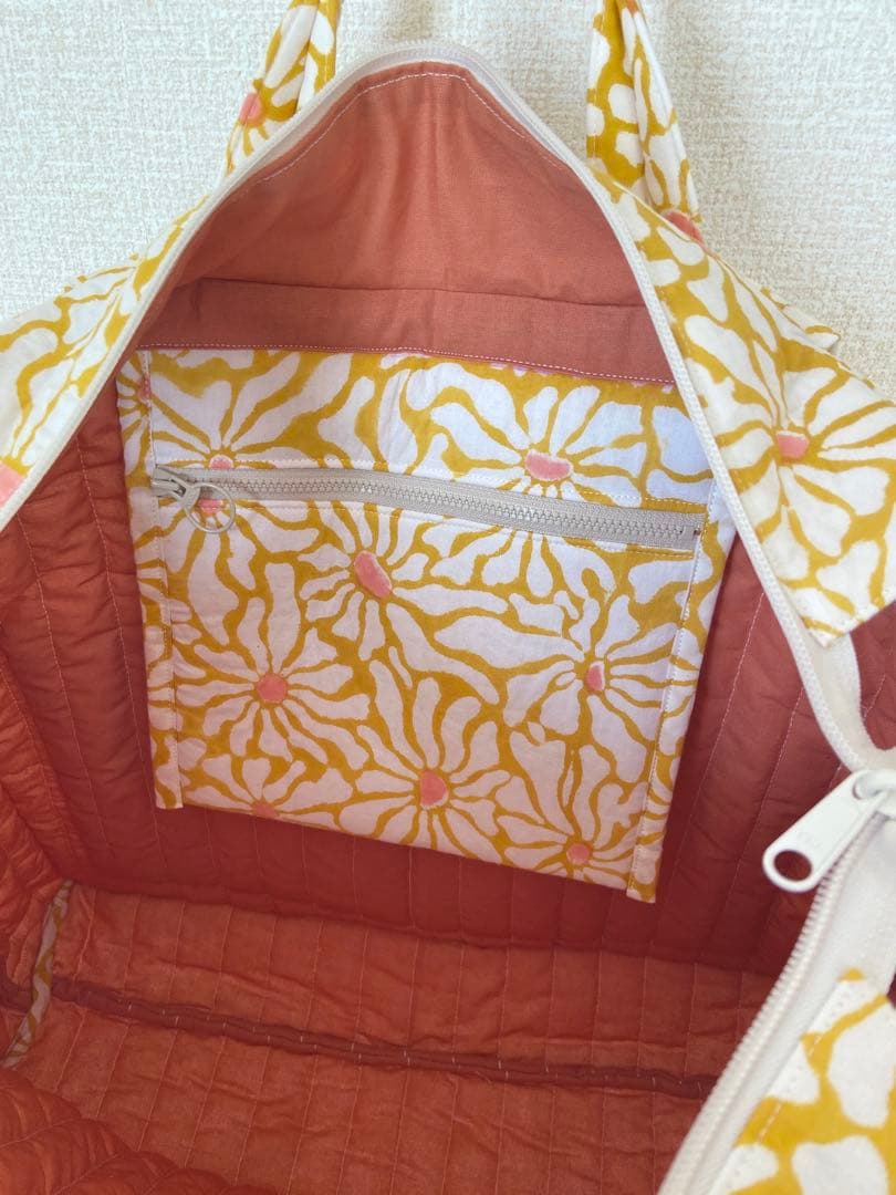 【ERINApage】インド綿2wayトートバッグ　大容量バッグ