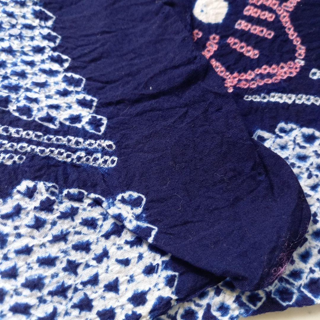 新品　有松絞り　有松海鳴り絞り　絞り浴衣反物綿　花柄