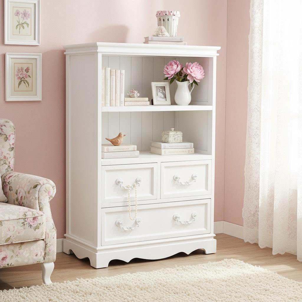 フォロー割【新品】アンティーク風 キャビネット チェスト シャビーシック