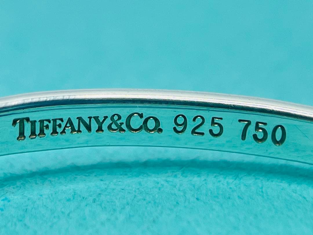 c630 美品　ティファニー　ラブノット　フック&アイ　バングル　750/925