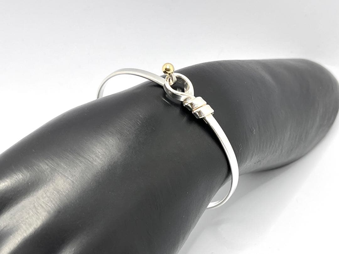 c630 美品　ティファニー　ラブノット　フック&アイ　バングル　750/925