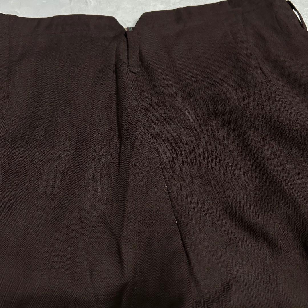 50s vintage ツータックスラックス ブラウン ワイド ロカビリー 古着