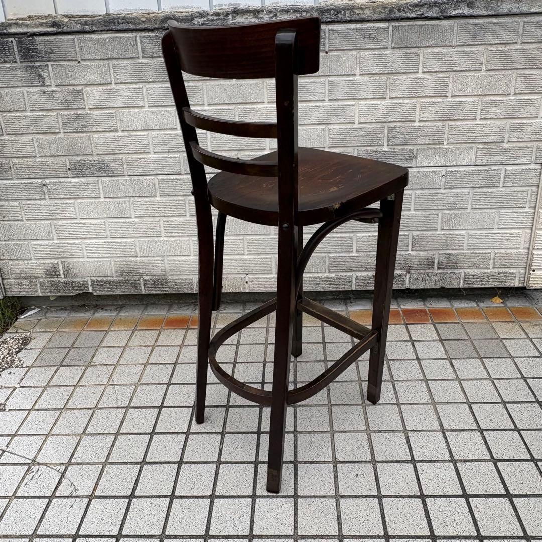 ③ 北欧レトロ 木製椅子 ベントウッドハイスツール バーチェア ビンテージ