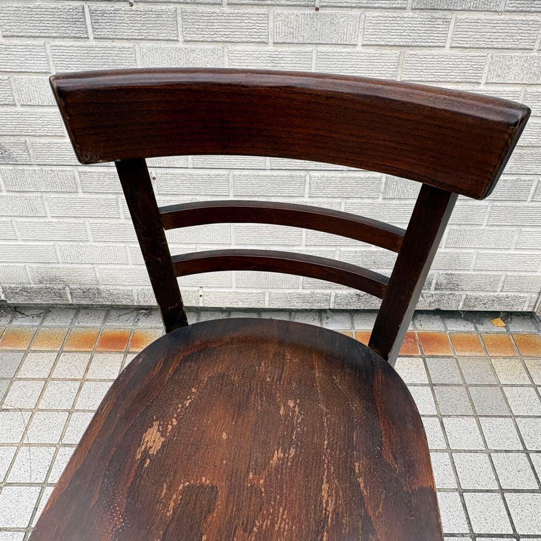 ③ 北欧レトロ 木製椅子 ベントウッドハイスツール バーチェア ビンテージ