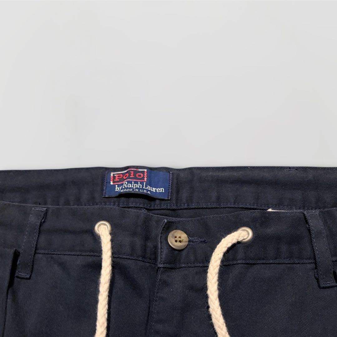 90s USA製 Ralph Lauren ポロチノ ツータック 初期タグ