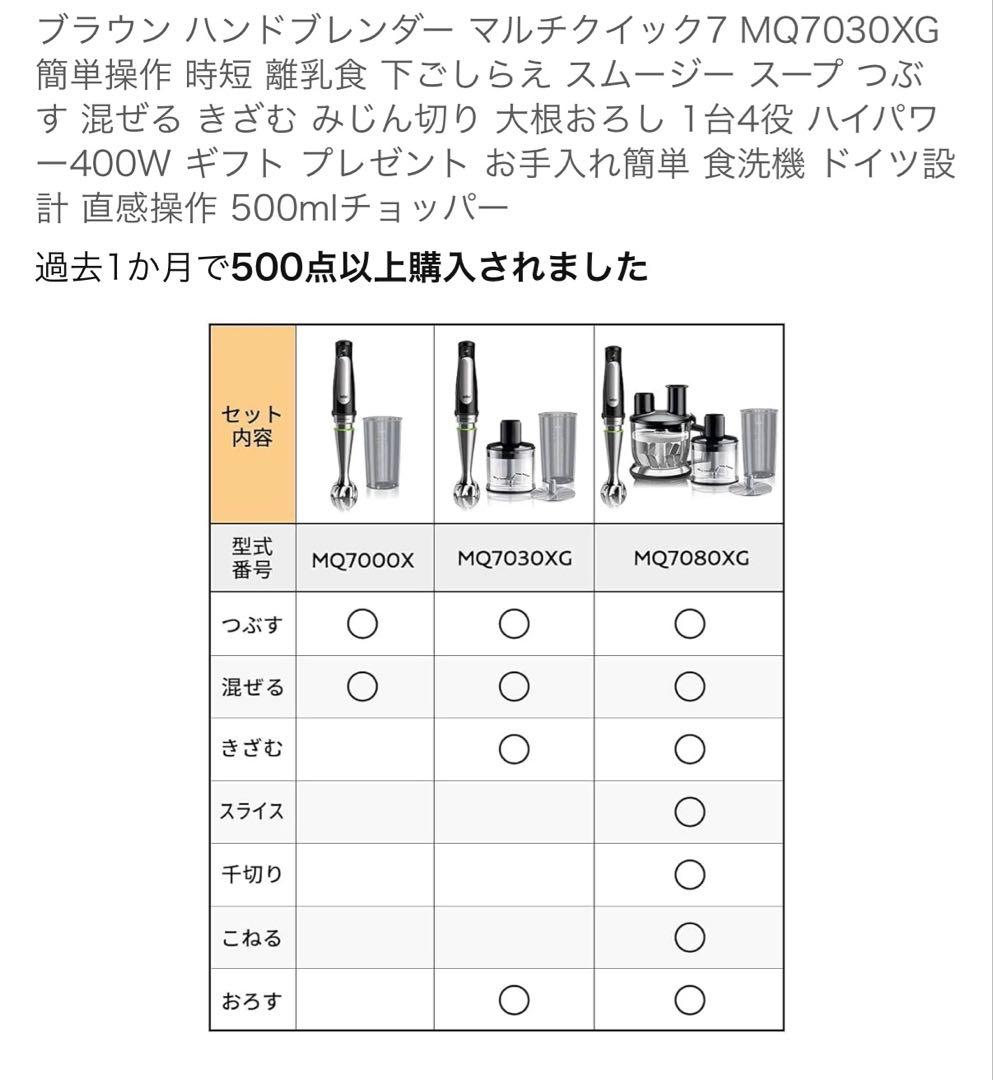 Braun Multi Quick 7 MQ7030XG ハンドブレンダー