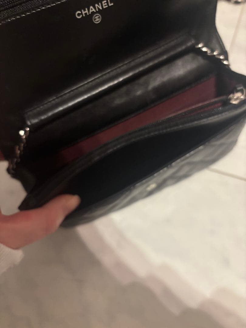 CHANEL チェーンウォレット　シルバー金具　難あり