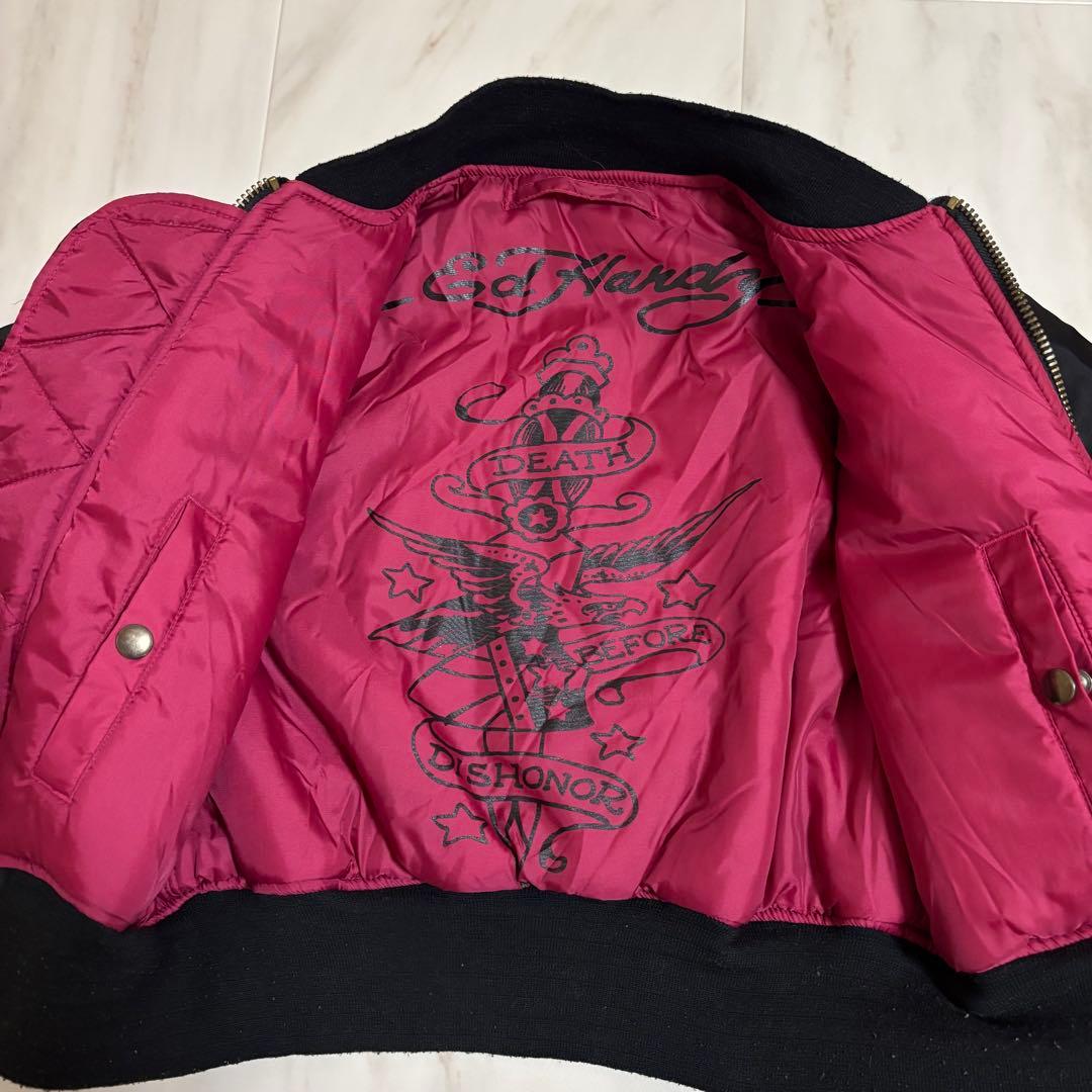 Ed Hardyエドハーディー　スカジャン　刺繍柄　レディースXS スカル　短丈