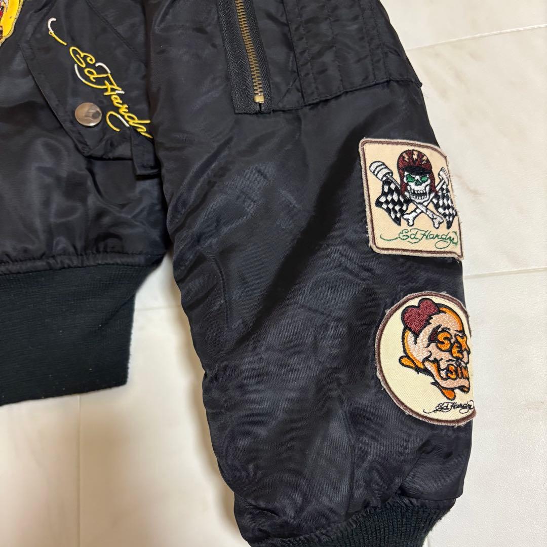 Ed Hardyエドハーディー　スカジャン　刺繍柄　レディースXS スカル　短丈