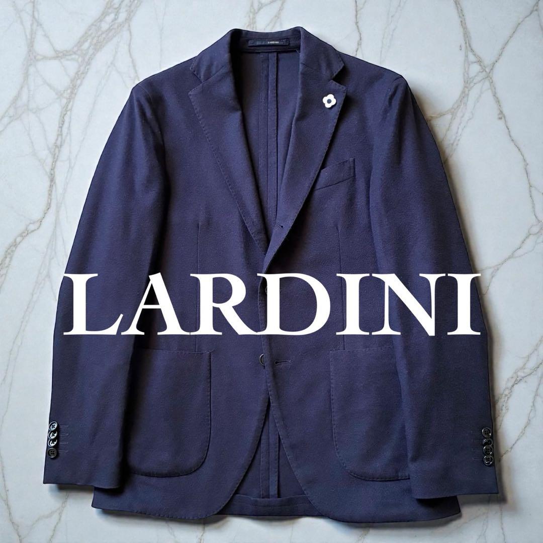 LARDINI 最高級カシミヤ&ウール テーラードジャケット 紺ブレ 46