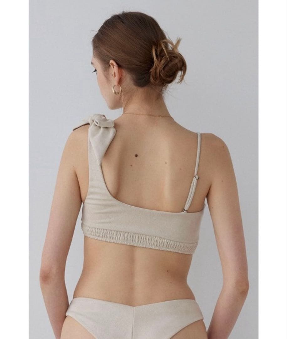 ALEXIA STAM ワンショルダーリボントップス ビキニ 水着 S