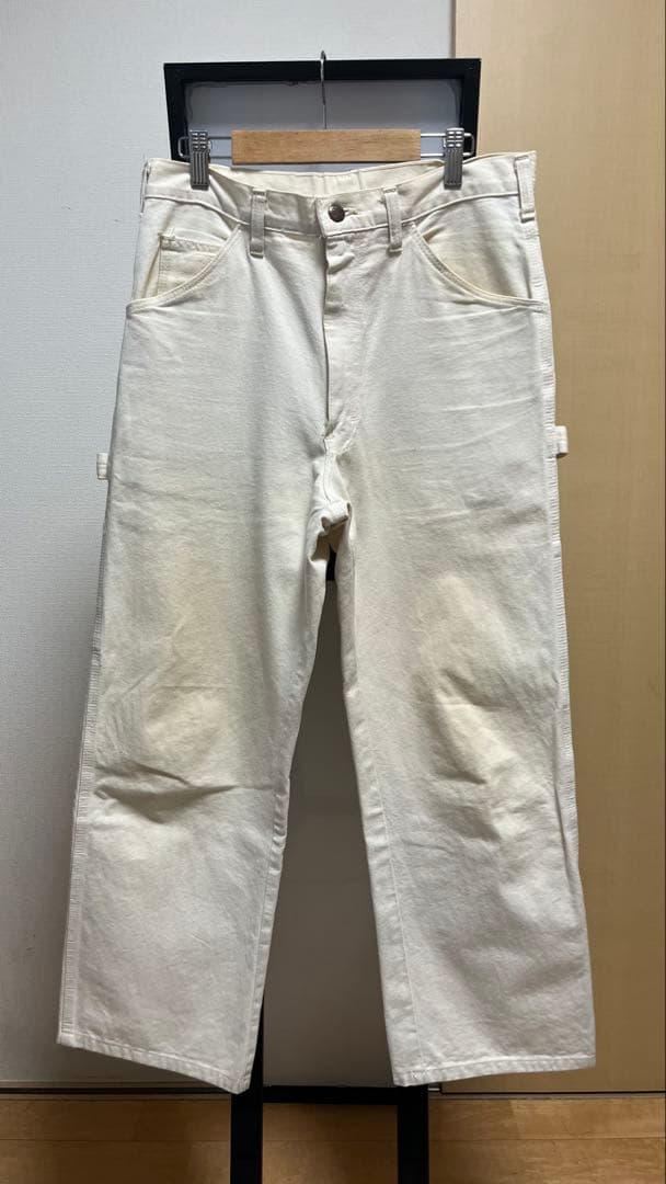 80s USA製 BIG MAC ペインターパンツ talonジップ　白