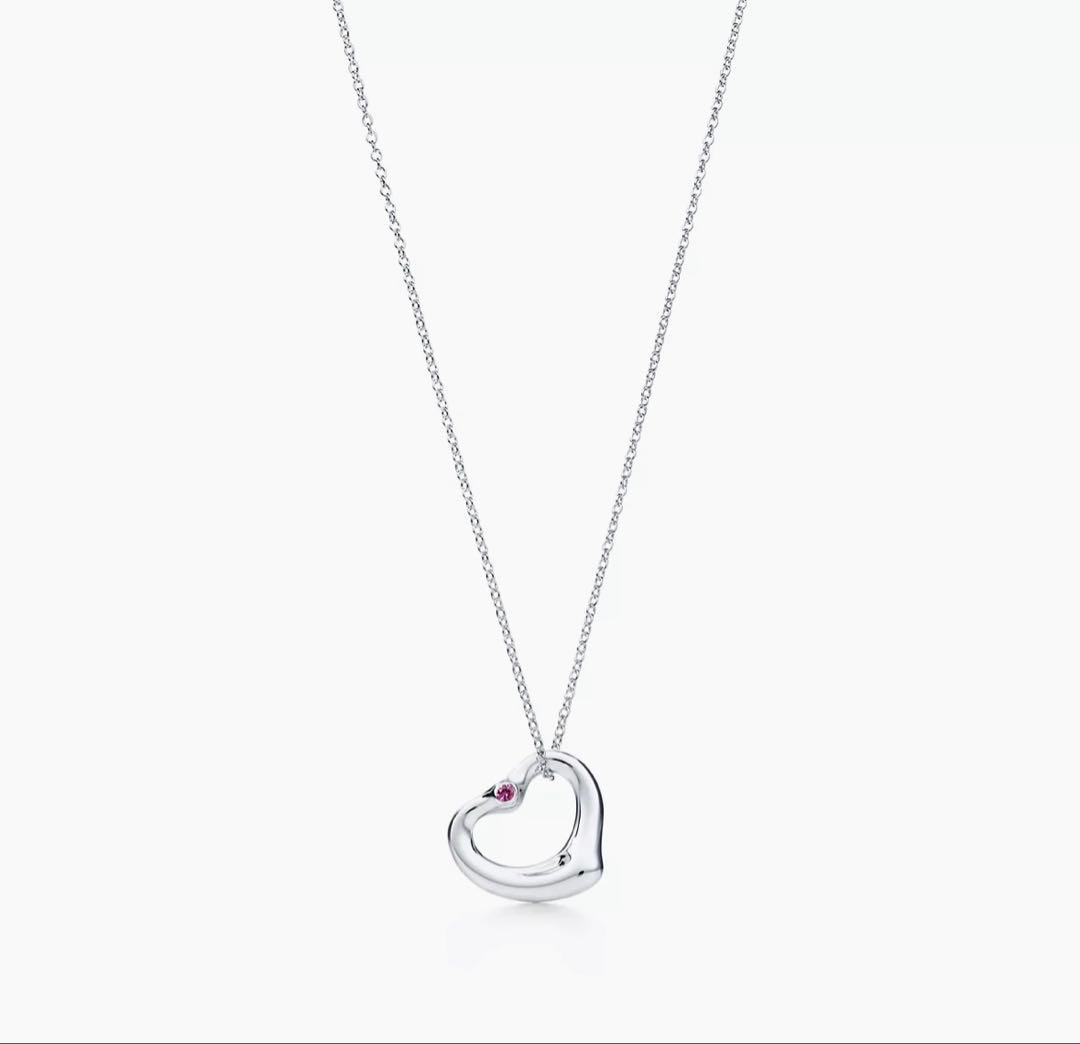 Tiffany & Co. オープンハート ネックレス　ピンクサファイア