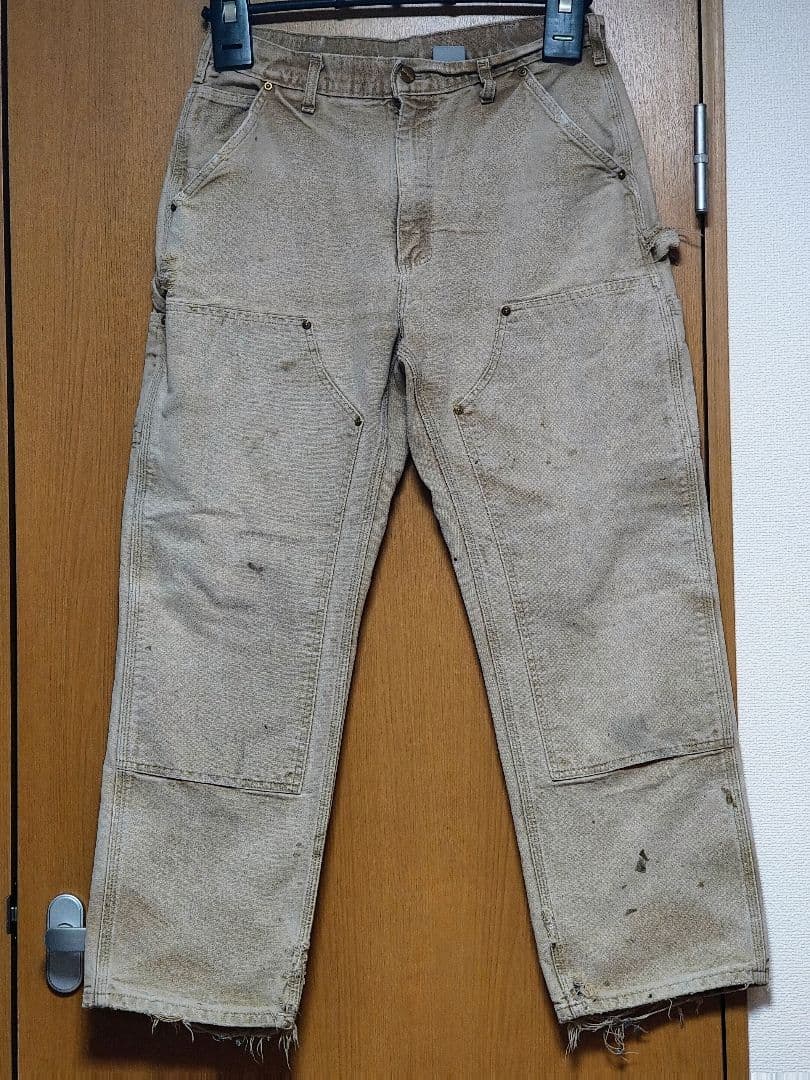 カーハート ダブルニー 襤褸 ボロ サルベージ 雰囲気 w33 l30