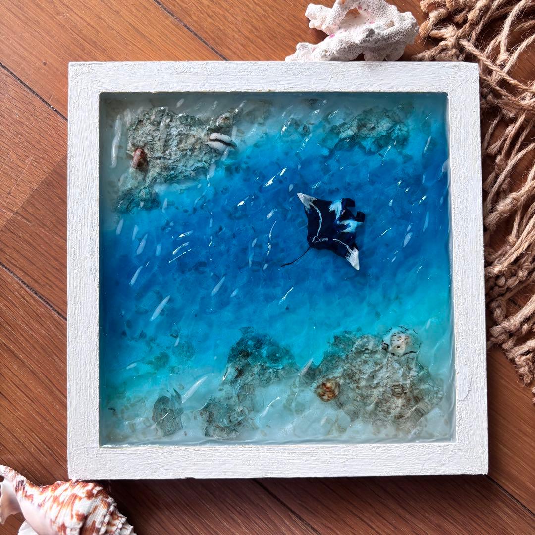 『沖縄の海を感じる』Manta rayオーシャンレジンアート