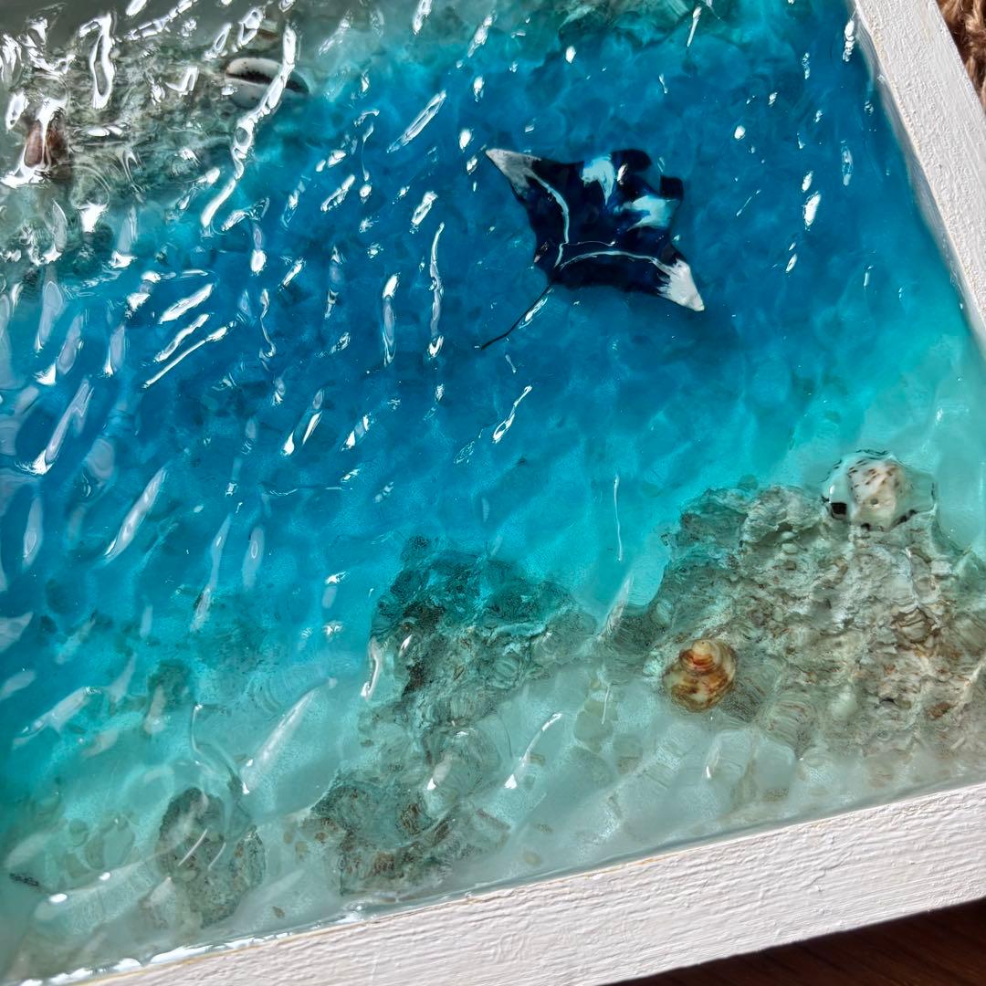 『沖縄の海を感じる』Manta rayオーシャンレジンアート
