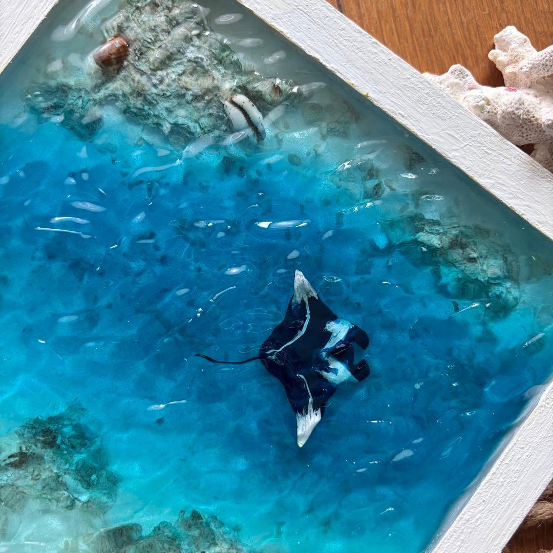 『沖縄の海を感じる』Manta rayオーシャンレジンアート