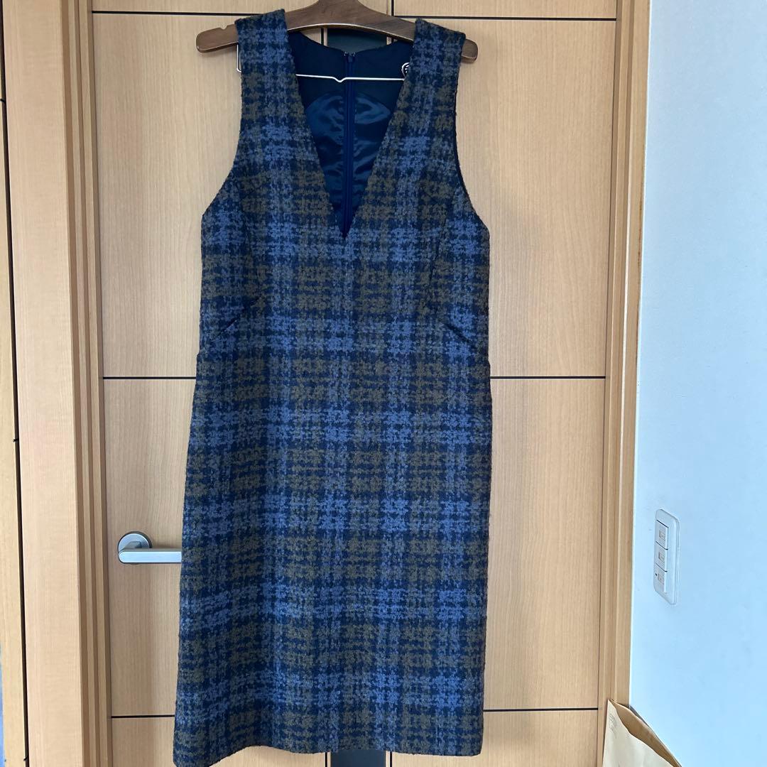 美品★ANAYI アナイ　ジャンパースカート　ロング丈　ループチェック