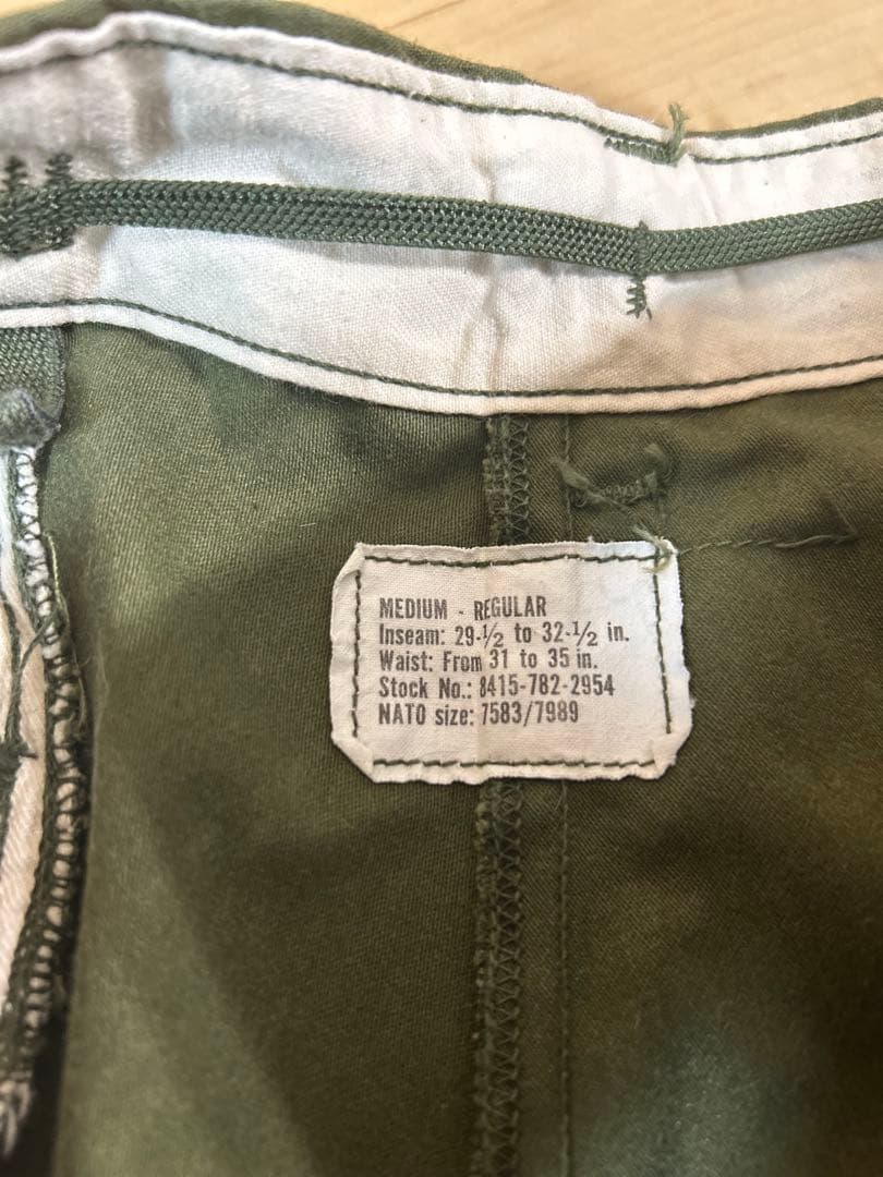 実物 USED 米軍 M-65 フィールドカーゴパンツ M-R 74年製