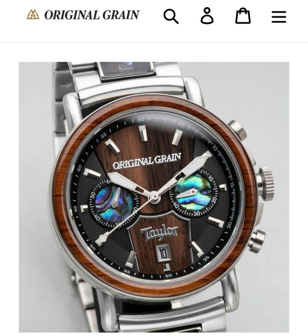テイラーギター✕オリジナルグレイン 腕時計 定価165000円の1/3 エボニー
