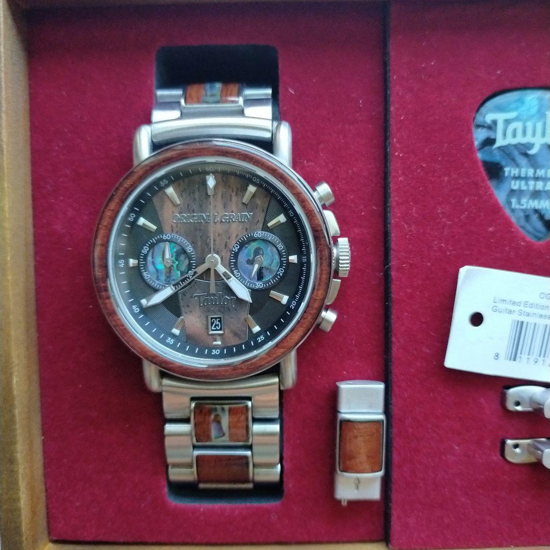 テイラーギター✕オリジナルグレイン 腕時計 定価165000円の1/3 エボニー