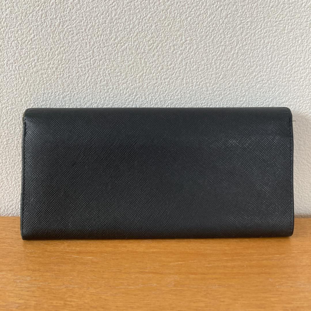 PRADA プラダ サフィアーノレザー フラップ式 長財布 ブラック