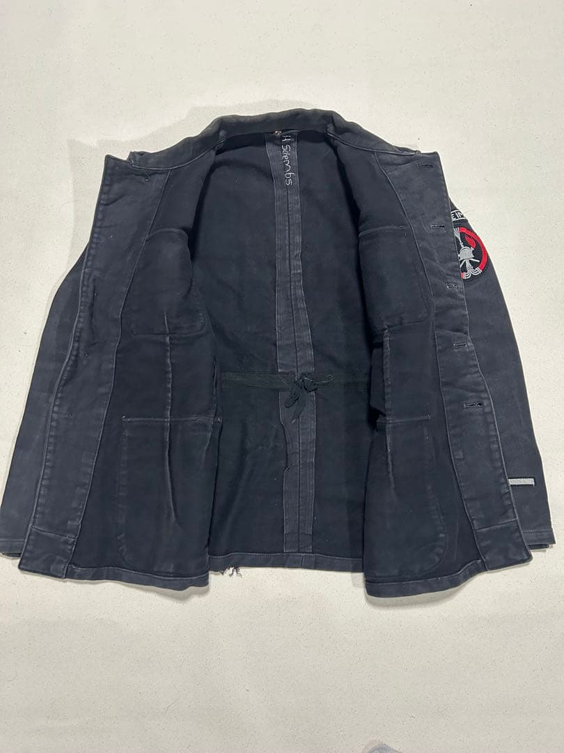 50s〜60s ドイツ軍　モールスキンジャケット　ブラック　メタルボタン