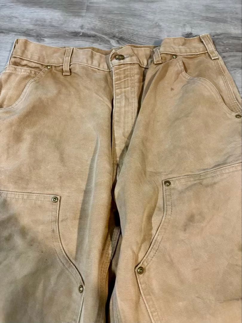 365 Carhartt ダブルニー USA製 フェード キャメル