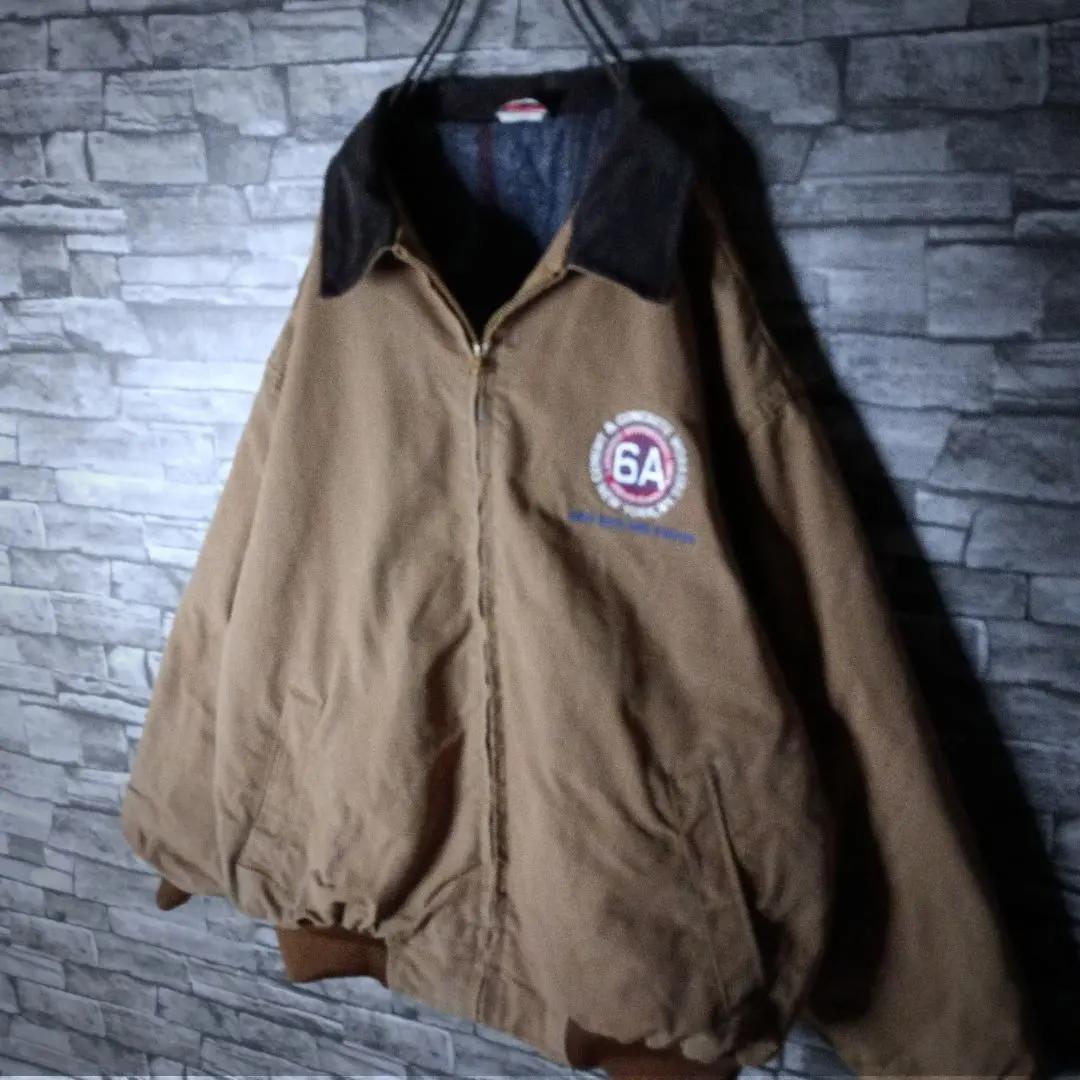 USA製☆ユニオンラインダックジャケット トラッカー 襟切り替え 特大 輸入古着