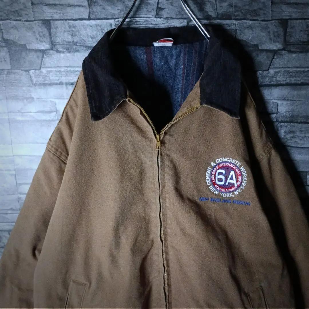 USA製☆ユニオンラインダックジャケット トラッカー 襟切り替え 特大 輸入古着